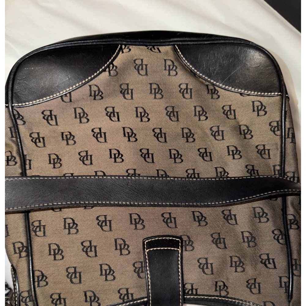Dooney & Bourke Shoulder Bag Womens Medium Brown Monogram Canvas Leather Vintage - Picture 6 of 10